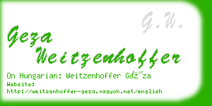 geza weitzenhoffer business card